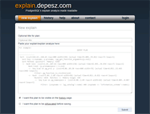 Tablet Screenshot of explain.depesz.com